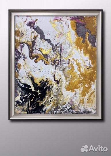 Интерьерная картина, техника Fluid Art