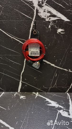 Замок, трос спиральный, кодовый диам.6х100см красн