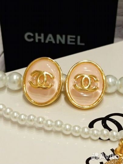 Красивые серьги Chanel Премиум качество