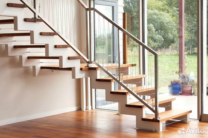 Лестницы на 2ой этаж в дом, таун, квартиру, дачу