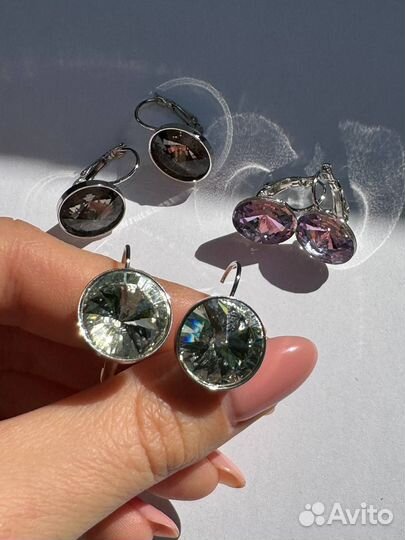 Серьги под кристаллы Сваровски