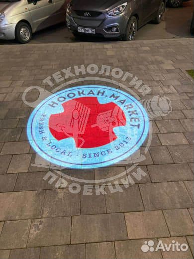 Светодиодные gobo проекторы для рекламы на фасаде