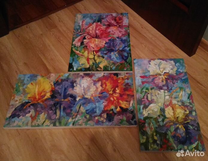 Интерьерные картины маслом. Ирисы