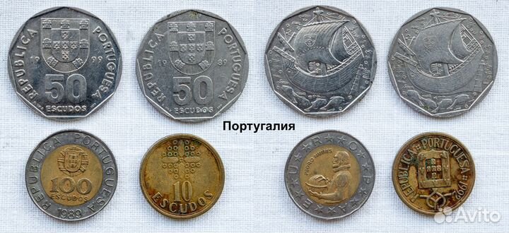 Монеты Испания Португалия Италия Греция Мальта
