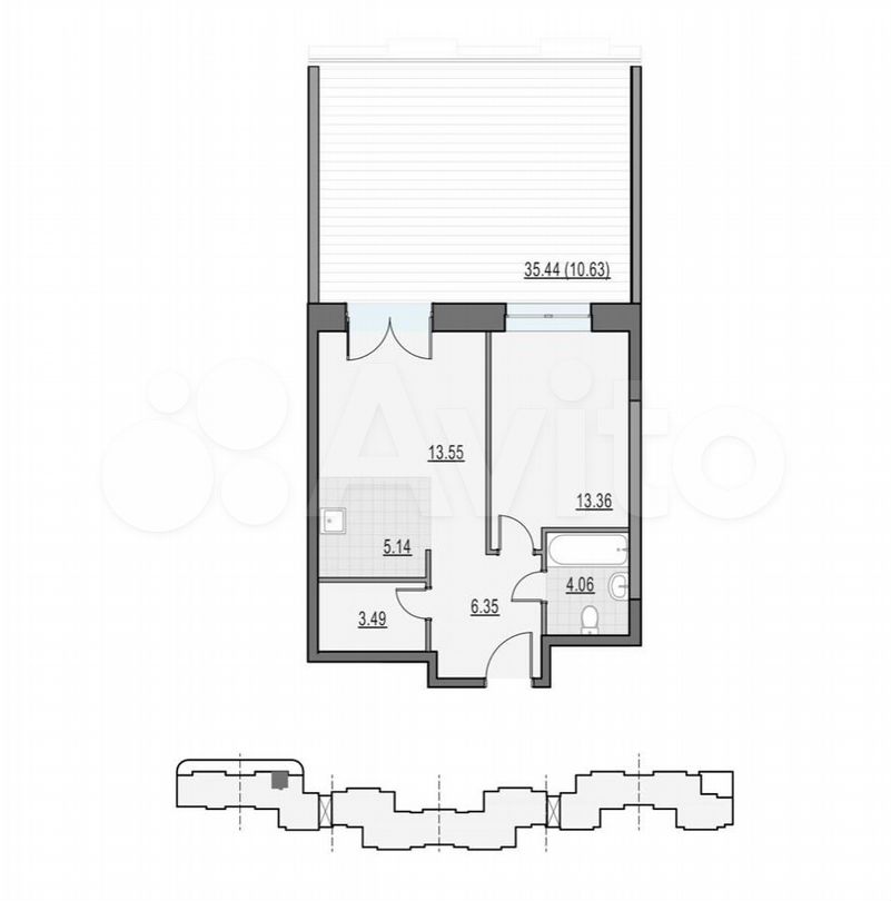 2-к. квартира, 76,3 м², 2/30 эт.