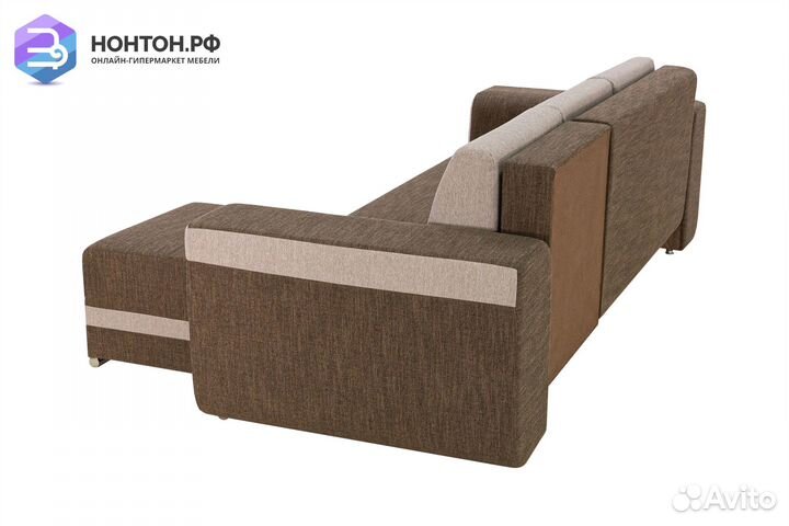 Диван угловой еврокнижка Марракеш коричневый