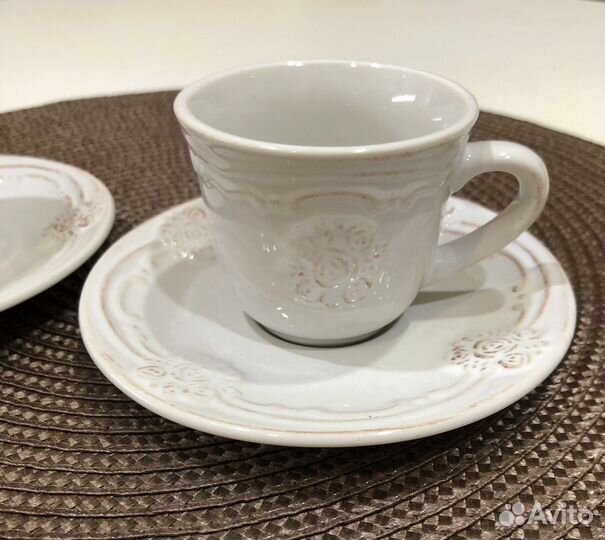 Кофейные чашки с блюдцами 100мл. 2шт