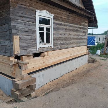 Подъём домов, замена венцов