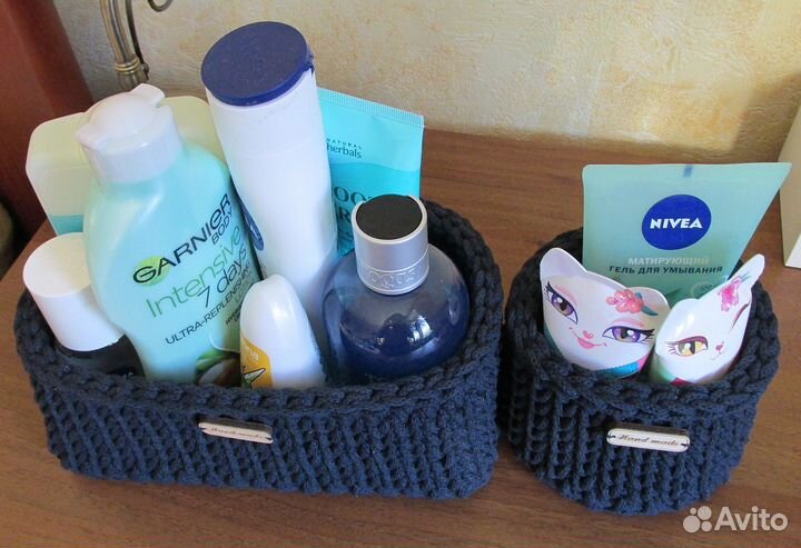 Корзинки вязаные из хлопкового шнура