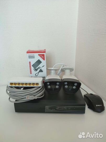 Комплект видеонаблюдения на 2 камеры IP 3Mpx