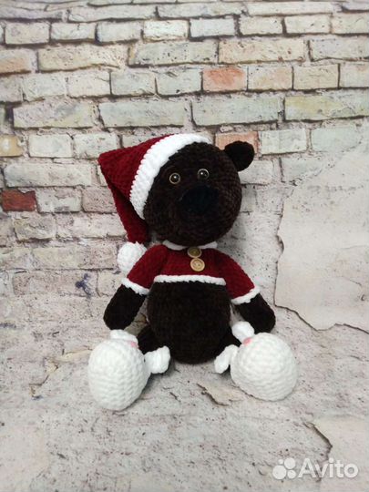 Мишка вязаный плюшевый
