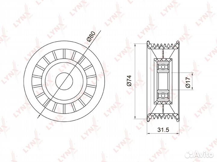 Lynxauto PB7013 Ролик ремня приводного honda accor