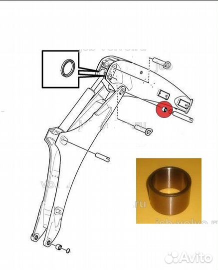 CAT 428E втулка рукоять-стрела 2136683