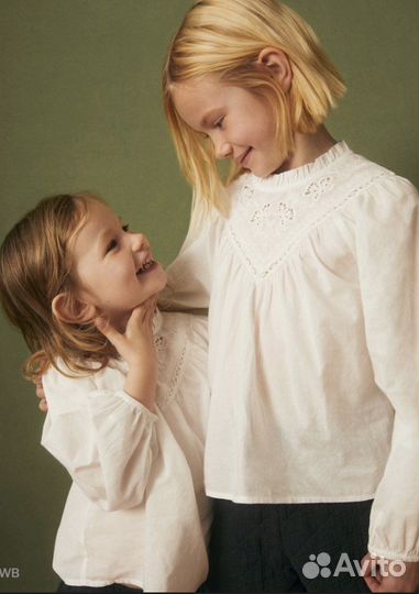 Блузка белая для девочек 152 см для школы Mango