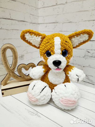 Щенок корги. Вязаная игрушка