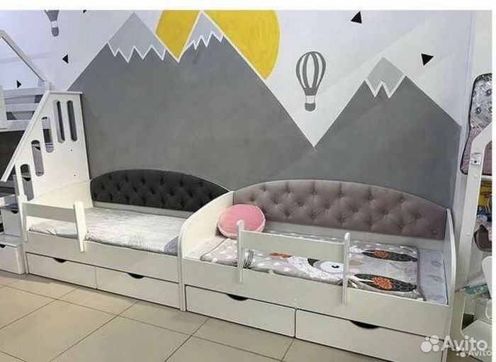 Кровать для малыша мягк спинка основание ламели лд