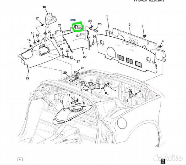 Подсветка салона, плафон Chevrolet Corvette С7 LT1