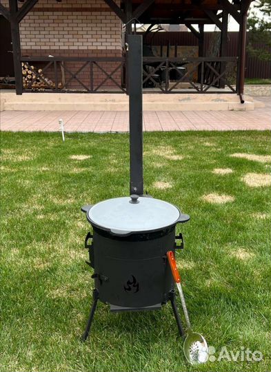 Печь для казана с трубой