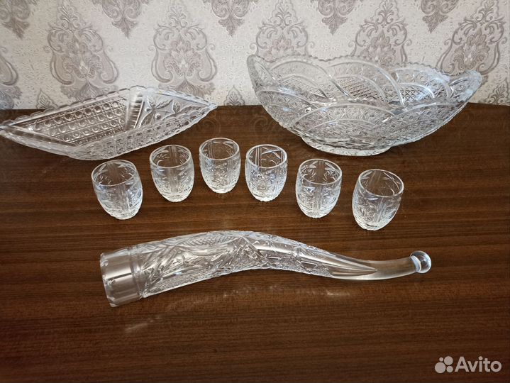 Сервиз кофейный. Хрусталь.Самовар