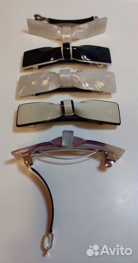 Заколка автомат для волос бантик перламутровый