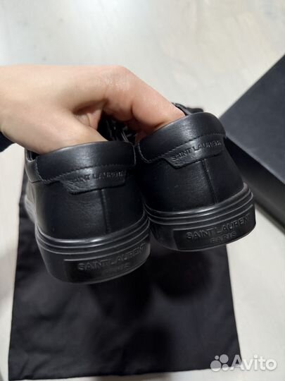 Кожаные кеды YSL Saint Laurent черные
