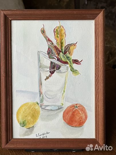 Акварель натюрморт с фруктами