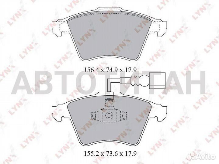 Колодки тормозные дисковые Volkswagen T5/multivan 5 03- (17,5/18,0 MM ) lynxauto BD8032