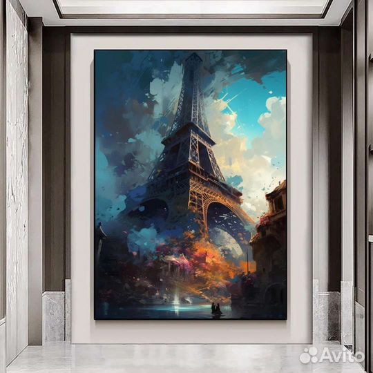 Картина маслом эйфелева башня
