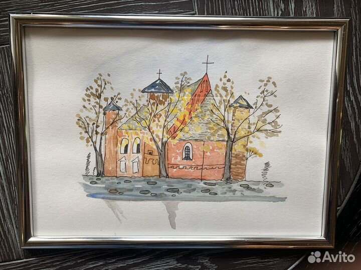 Картина акварель пейзаж