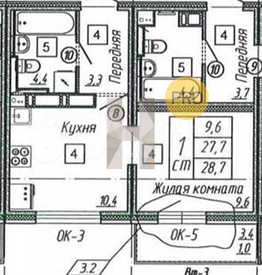 Квартира-студия, 28,7 м², 13/17 эт.