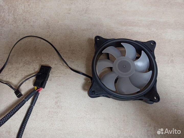 Вентилятор 120мм с LED 4 цвета full 3х