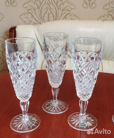 Хрустальные бокалы богемия