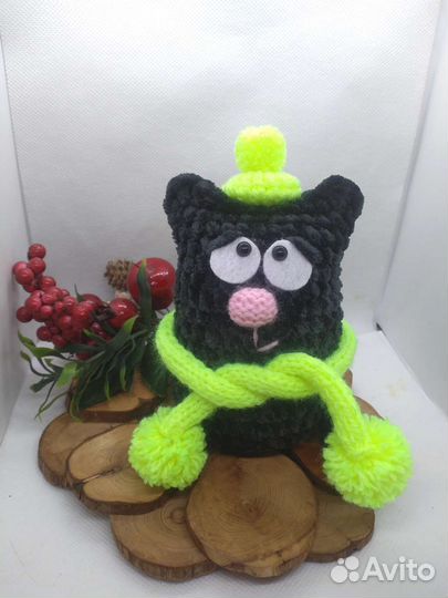 Котик плюшевый