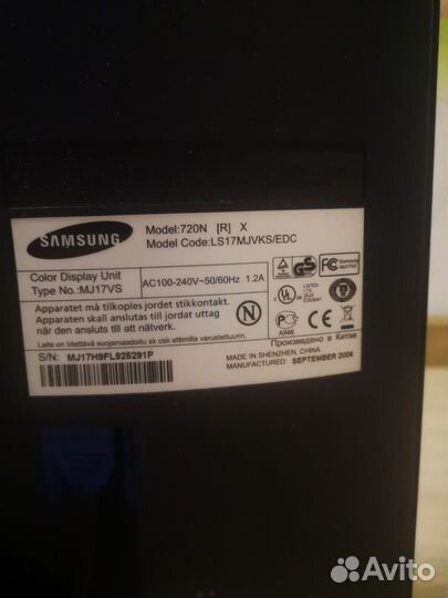 Монитор samsung 720N