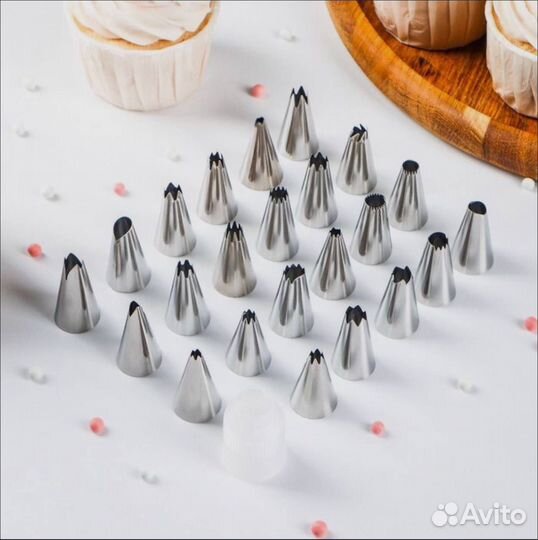 Набор кондитерских насадок 24 шт, диаметр 1,5 см