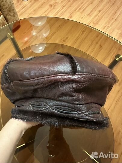 Берет женский кожаный