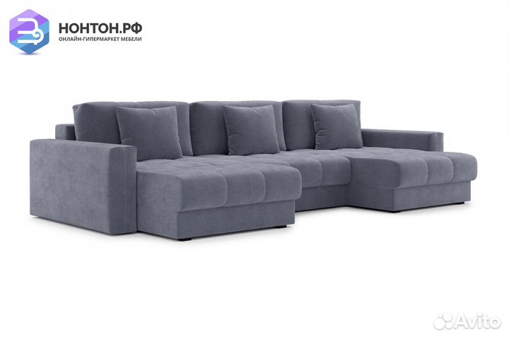 Диван п-образный тик-так Монарх М1О2 темно-серый