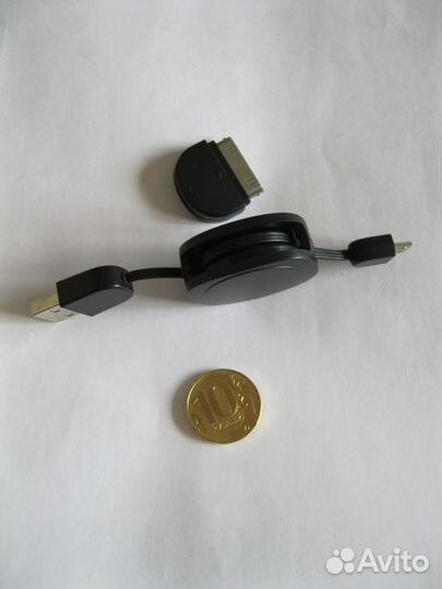 Новый кабель USB - микроusb + переходник для Apple