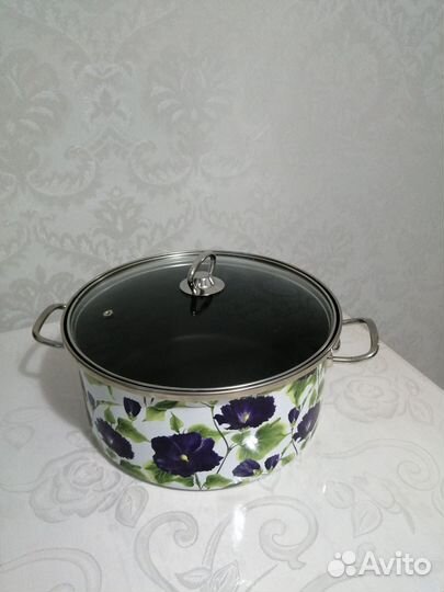 Кастрюля эмалированная с антипригарным покрытием