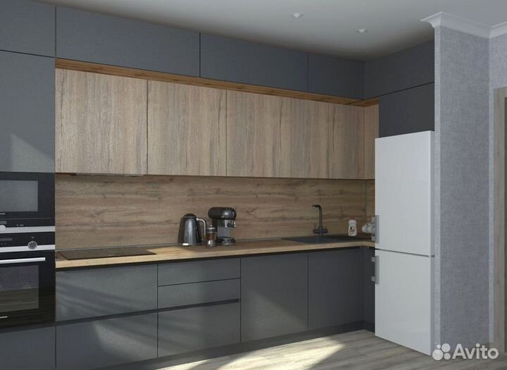 Прямая в потолок кухня на заказ