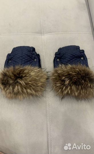 Муфта варежки с мехом