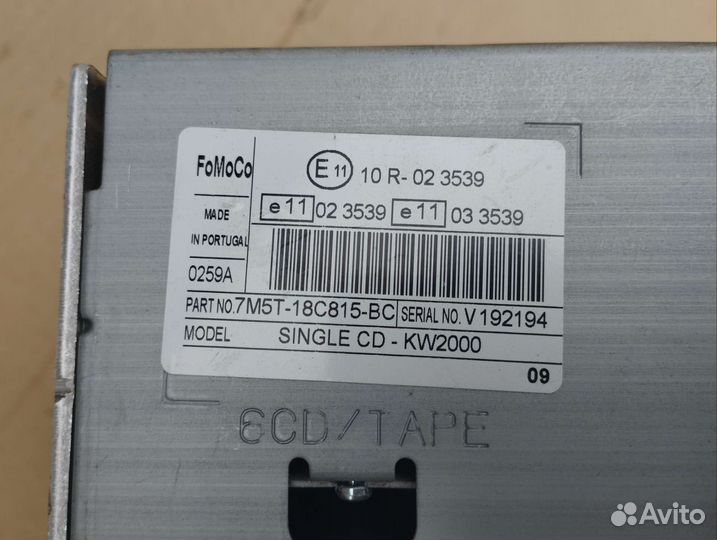 Штатная магнитола Ford Focus 2