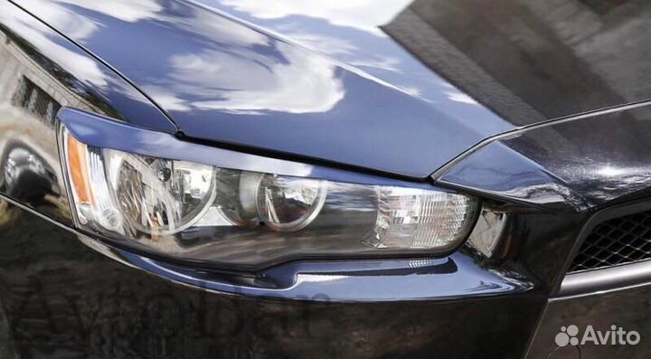 Реснички на фары mitsubishi lancer 10