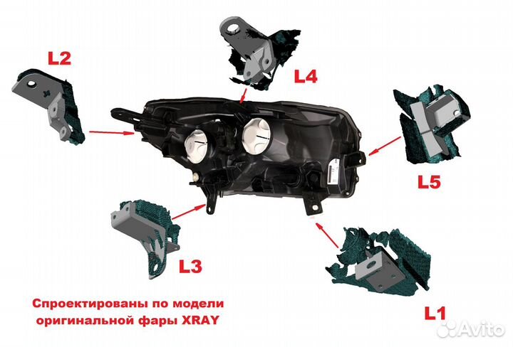 Поштучно : Ремкомплект креплений фары X-Ray