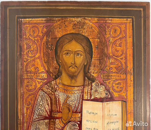 Икона Иисус Господь классический Холуй 19 век