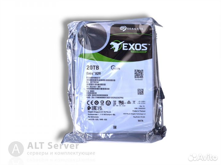 Seagate 20TB SATA LFF / exos ST20000NM007D, NEW
