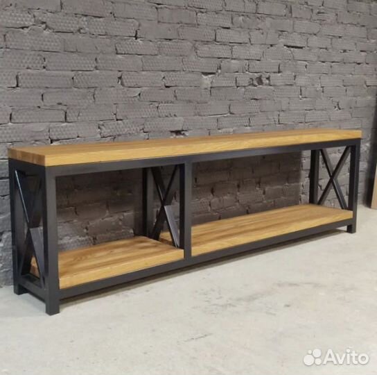 Открытая консоль под телевизор лофт