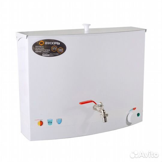 Бачок с нагревателем Люкс белый Вихрь 74/4/13