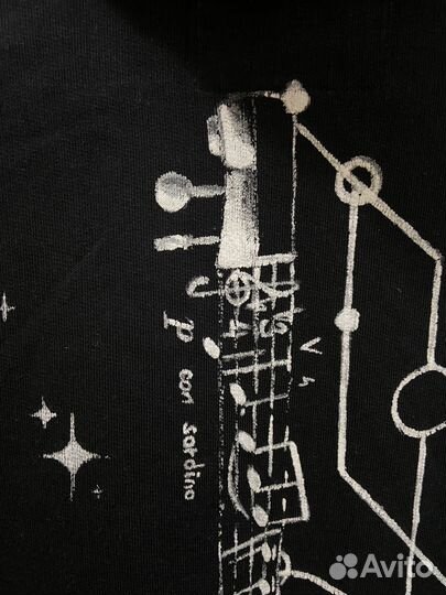 Чёрный худи XXL с ручной росписью