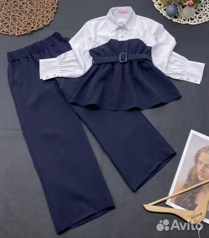 Школьный костюм для девочек, 2 цвета, 134-158